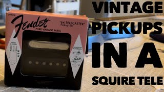 Video thumbnail for Fender 64' Tele Pickups In Squire Telecaster by Jacob Perleoni