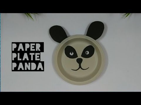 Paper plate panda//super easy craft//How to make DIY  paper panda using disposable paper plate
