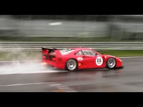 Ferrari F40 LM Spitting Flames on Monza!