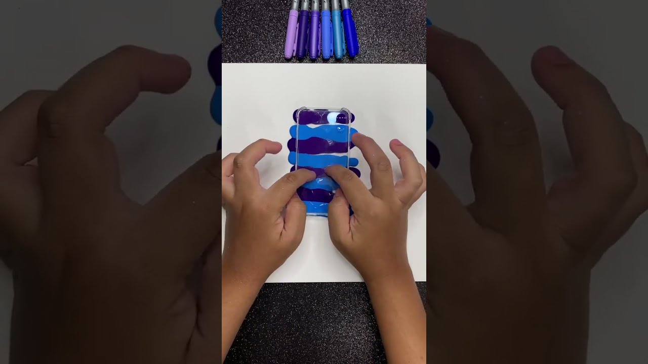 DIY phone case 💜💙😉| Satisfying Créative Art  #Shorts #art #draw #drawing #painting