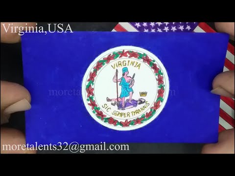 Draw Virginia USA Flag while Anthem State: Our Great Virgina