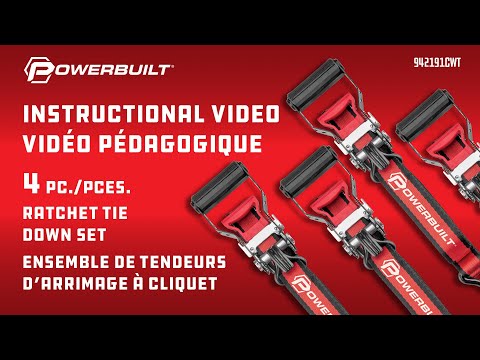 Powerbuilt 4pc Ratchet Tie Down Set 942191CWT