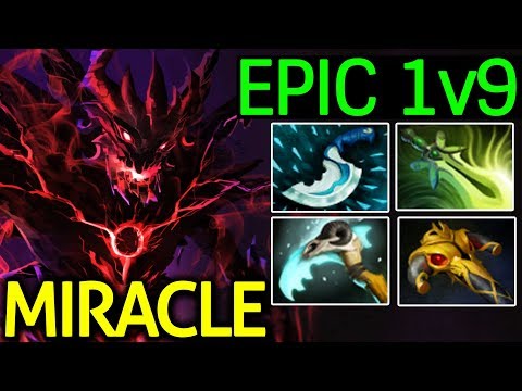 Miracle- Dota 2 [Shadow Fiend] Epic 1v9! Raid Boss Activated!