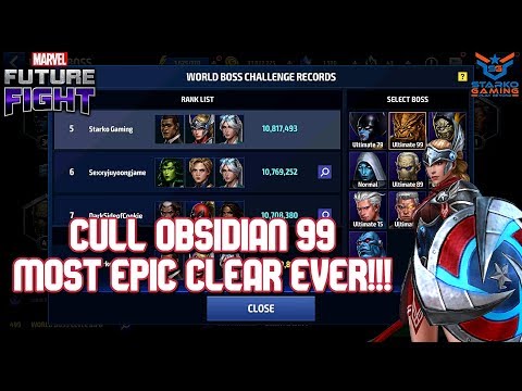 [WBU] CULL OBSIDIAN 99 - MOST EPIC CLEAR EVER!!! | MARVEL FUTURE FIGHT