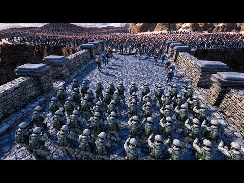 50 Modern Soldiers Defend Bridge from Zombies - Ultimate Epic Battle Simulator