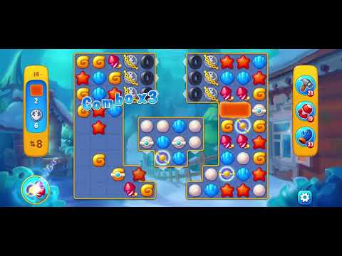 Fishdom Gameplay - Hard Level Stage 14 - Atlantis Cup - No Booster