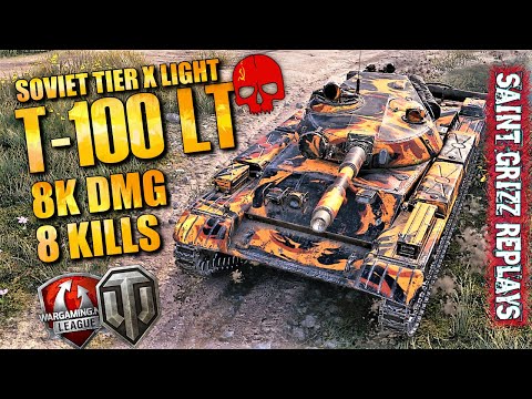 WoT T-100 LT Gameplay ♦ 8k Dmg 8 Kills ♦ Light Tank Review