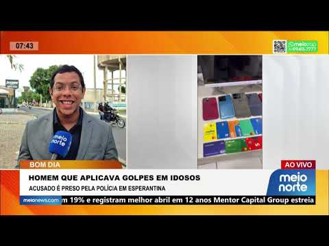 Homem suspeito de aplicar golpes em idosos é preso em Esperantina | Bom Dia