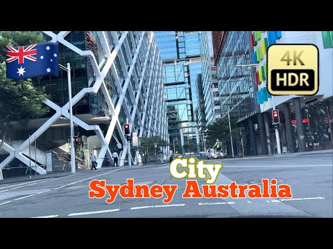 Sydney Australia [4K HDR City Suburbs  Driving Tour ] M1 // Zetland To York Street Sydney CBD