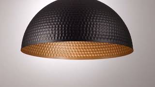 Watch A Video About the Possini Euro Araceli Black and Gold Dome Metal Pendant Light