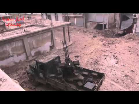 التصدي للطيران الطيران الحربي في ريف حلب الشمالي بواسطة رشاش 23 من قبل لواء أحرار سورية و عندان