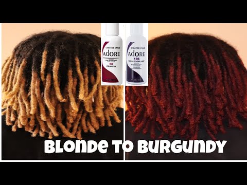 FROM BLONDE TO BURGUNDY: Dying My Locs Using Adore...