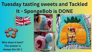 Tuesday Tasting Things & Tackle It - SpongeBob and Gary crochet blanket is done