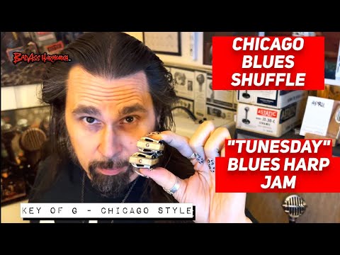 How To Not Suck with a Chicago Shuffle!🎵- Blues Harmonica Jam  - Blue Harp Licks  - Tunesday 94