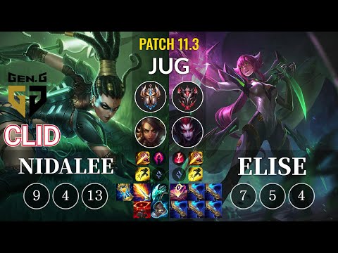 GEN Clid Nidalee vs Elise Jungle - KR Patch 11.3