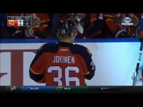 Florida Panthers 3 Goals in 1:51 vs the Flyers (10/10/15)