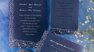 Elegant Wedding Invitation Designs Blue