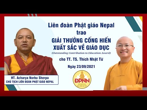 TT. Nhật Từ nhận giải thưởng Cống hiến xuất sắc về Giáo dục