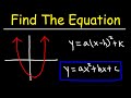 How To Find The Equation Of A Quadratic Function From A Graph