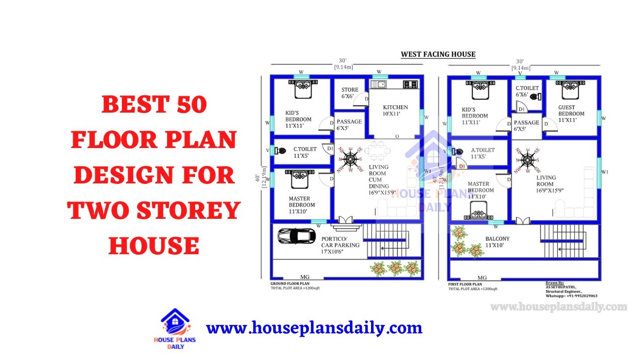 Best 50 Floor Plan Design for Two Storey House | Home Plan Designs