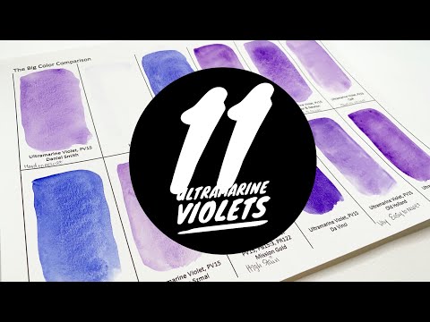 Colossal Color Showdown S2 Ep.1: Ultramarine Violet | Comparing 11 Watercolor Brands
