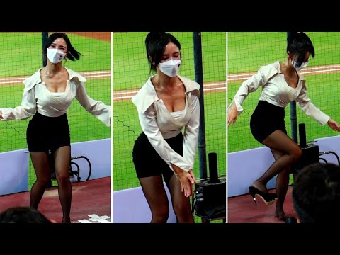 20220714上班族趴 青埔棒球場 樂天 rakuten girls 苡萱《韓風應援homerun OL深V誘惑,拼事業拼到鞋都掉了~》