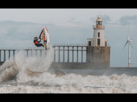 Big surf on the North east england coastline.