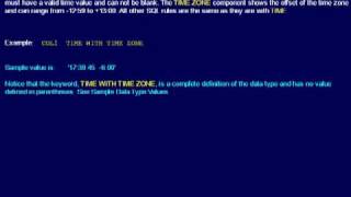 SQL 055 Data Types, Date Time Timestamp Data, TIME WITH TIME ZONE