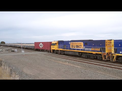 Pacific National 1MP2 Freight Train With Containers & Steel Wagons (26/3/2023) - PoathTV Railways