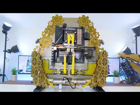 Semi Steampunk Water Cooled PC Build with 1stplayer sleeved extension cable kit - Designs by IFR