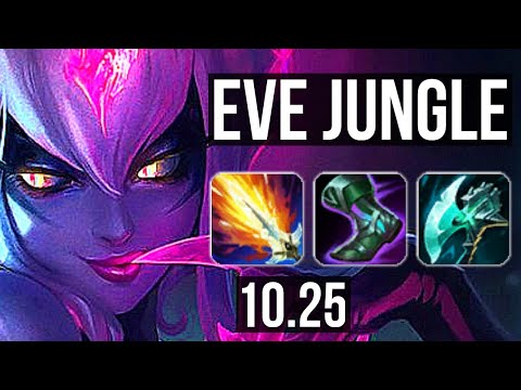 EVELYNN vs KHA'ZIX (JUNGLE) | 6 solo kills, Legendary, 1.6M mastery, 300+ games | NA Master | v10.25