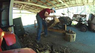 Mountain Man Splitting Fire Wood