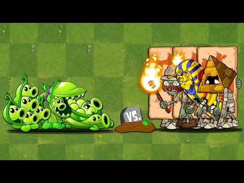 All PEA Plants Power-Up vs All Zombies 2 Ancient Egypt - Plants vs Zombies 2 Mod