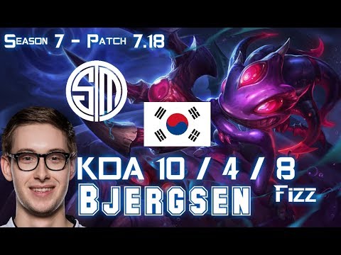 TSM Bjergsen FIZZ vs CORKI Mid - Patch 7.18 KR Ranked
