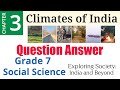 3 Climates Of India Question Answer Grade 7 Social Science Geography