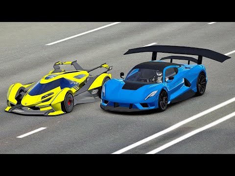 Lamborghini V12 Vision GT vs Hennessey Venom F5 GTR - Drag Race 20 KM
