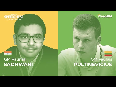 Raunak Sadhwani vs Paulius Pultinevičius | Junior Speed Chess Championship