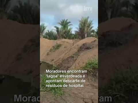 Moradores encontram "lagoa" esverdeada e apontam descarte de resíduos de hospital de Monção