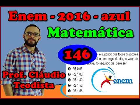 Matemática - Enem 2016 - prova azul - 146 -  1ª aplic.