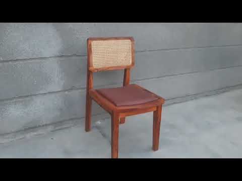 Wooden wood cane chair, without armrest