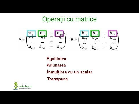 Operatii cu matrice _ Algebra cls. a 11a