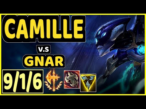 CAMILLE vs GNAR - 9/1/6 KDA TOP GAMEPLAY - KR Ranked GRANDMASTER