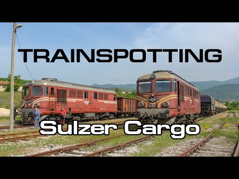 Trainspotting (BG) - BDZ diesel class 06 "Sulzer" with freight train on branch line #18