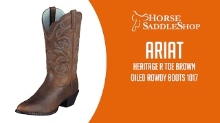 preview picture of video 'Ariat Women's Western Heritage R Toe Boots Brown Oiled Rowdy 1017'