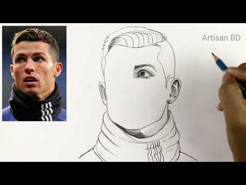 Ronaldo Drawing | How to Draw Cristiano Ronaldo Step by Step | Easy Pencil Sketch