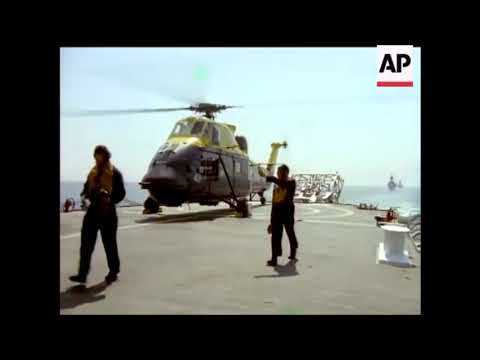 Royal Navy Wessex HAS.3 taking off from destroyer HMS Kent (D12)