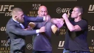 Conor McGregor Hits Nate Diaz at Presser