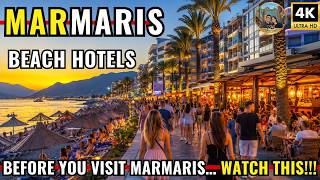 Marmaris Turkey 4K Day & Night Walking Tour | Beach Hotels, Clubs, Fun Pubs, Res
