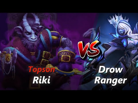 Topson offlane Riki vs Drow Ranger/Rubick | First 10 minutes