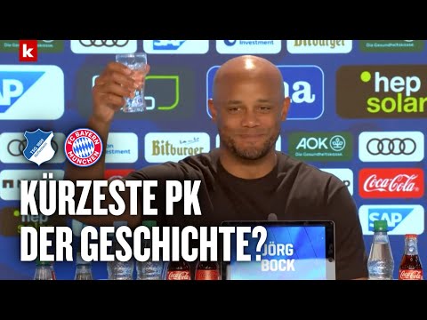 Kürzeste PK der Geschichte? Mehr als "Prost" muss Kompany nicht sagen | Hoffenheim - Bayern 0:4